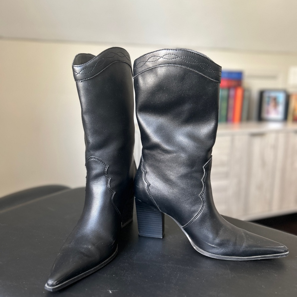 Black Leather Women's Boots